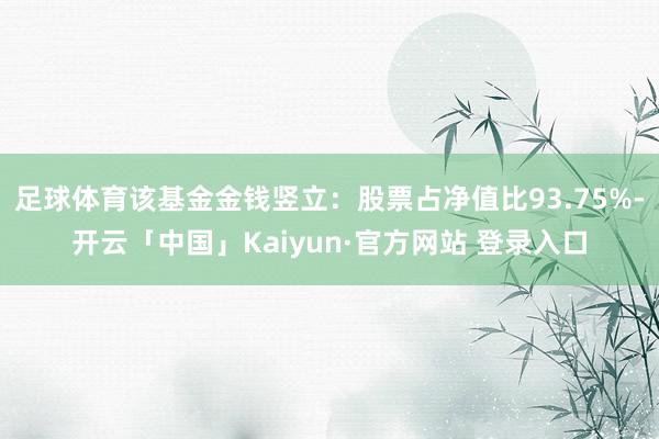 足球体育该基金金钱竖立：股票占净值比93.75%-开云「中国」Kaiyun·官方网站 登录入口